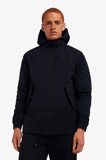 Navy Fred Perry Colour Block Sailing Men's Jackets | PH 1186MQZA